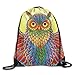 Produktbild gthytjhv Psychedelic Rainbow Owl Unisex Portable Sack Bag Cool Gym Rucksack mit Kordelzug One Size Lightweight Unique 16.9x14.2