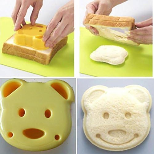 ohofy 2X DIY Bear Cookie Pastry Cutter Sandwich Toast Maker Bread Baking Mold Tool