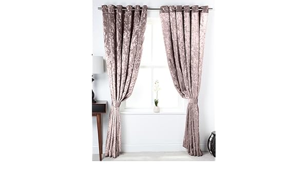 Loft 25 Truffle Crushed Velvet 66 X 72 Eyelet Curtains Amazon