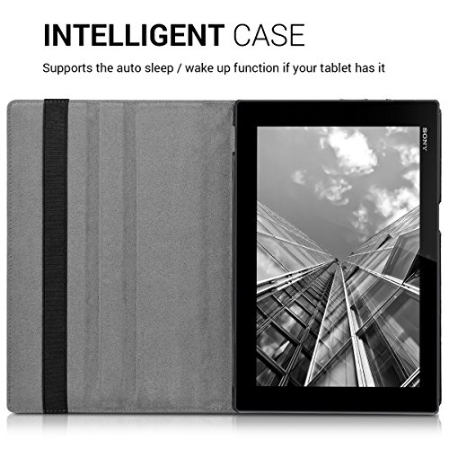 kwmobile Hülle für Sony Xperia Tablet Z – 360° Standfunktion Case Tablet Schutzhülle Kunstleder – Smart Cover Tabletcase Schwarz - 4