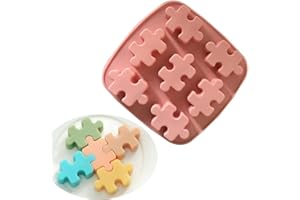 Molde de silicona con forma de piezas de puzle Allforhome para galletas, hielo, chocolate, pasteles y más (7x).