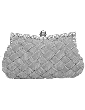 sicai Damen Clutch Taschen Hochzeit Brautschmuck geflochten Strass Handtasche