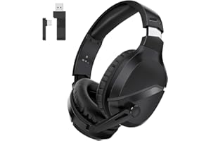 WolfLawS Kabelloses Gaming Headset für PS5, PC, PS4, Mac, 2,4 GHz/Bluetooth Gaming Kopfhörer mit Mikrofon mit Geräuschunterdrückung, 48 Stunden Akku Gamer Headset mit USB und Typ-C