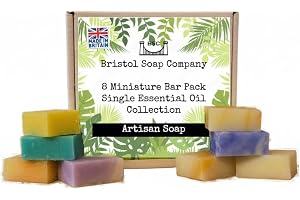 Bristol Soap Company Artisan Soap Mini Bar Pack, 8 Handmade Essential Oil Soaps with Shea Butter & Coconut Oil, Cruelty-Free 