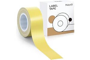 MakeID L1 Q1 E1 Nastro per Etichette, 16 mm x 4 m Ricariche Impermeabili Laminate Adesive Personalizzate per Ufficio Casa Etichette Adesive Termiche di Ricambio