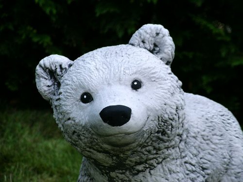 Steinfigur Berlin B„r 02 27 cm ca.11,3 kg grau-patiniert Frostfest Stein Nr.035 - 9