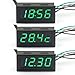 Produktbild DROK® 12V Digital-Auto-Auto-Thermometer Voltmeter Zeit Test Voltage Meter Temperaturanzeige Grüne LED-Displays 3in1 Meter Volt Temp-Monitor