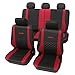 Produktbild CDExclusiverot001 17-teilig Eco Class rot schwarz Lederlook Sitzbezug Schonbezüge Schonbezug Autoschonbezug