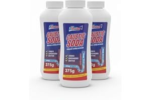 EASYCLEAN Powerful Caustic Soda Drain Cleaner | Effective Clog Remover, Industrial Strength Formula, Fast Action (3 X 375gm) (Packaging may vary)