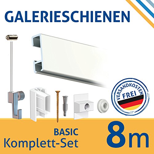 Art & More Cimacios -, rieles galería-Completamente-Set Giratorio con Rosca 8 m, Blanco