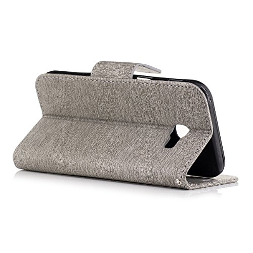 Galaxy A5 2017 Hülle,Samsung Galaxy A5 2017 Ledertasche,JAWSEU Lanyard Prägung Bär DON’T TOUCH MY PHONE Muster Retro/Vintage Handyhülle Tasche Cool lustig Tier Brieftasche Folio Tasche Hüllen Handycover Schutz Cases Etui Lederhülle Handytasche mit [Ständerfunktion] und [Kartenfächer] für Samsung Galaxy A5 2017+1xSchwarz Glitzer Bling Eingabestift-Bär,Grau - 4