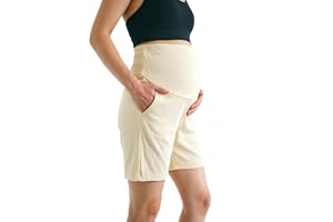Bestele gravida shorts över magen, justerbara bekväma elastiska med fickor, mammashorts, graviditetsshorts för yoga, sport, fritid och amning