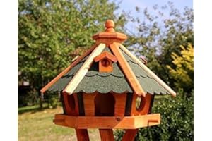 Holzdekoladen Vogelhaus, Vogelhäuser mit und ohne Ständer behandelt Typ 23 (Grün, ohne Ständer)