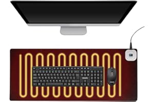 Hojalis Tappetino da Scrivania Riscaldato, Tappetino per Mouse Riscaldato, Tappetino Scrivania Riscaldamento,Tappetino Scrivania Riscaldato con Funzione di Riscaldamento a 35–60°c (Nero)