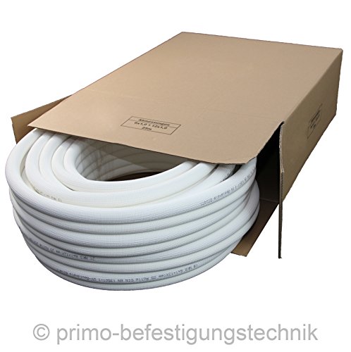 Klima-/Kälterohr, Kupferrohr, Kältemittelleitung, (zöllig) 1/4“, vorisoliert, 25m Rolle 530k14x08