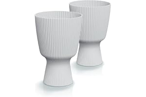 Tymar Set med 2 runda blomkrukor (DBMIS vita, Ø 19 cm)