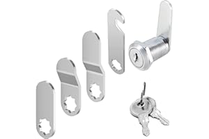 DOLASO Letterbox Lock 16 mm Comes with 4 Different Lock Plates,Mailbox Cabinet Cam with 2 Key Alike,for Letterbox Letter Box Lever Furniture Drawers Dresser Cupboard Door