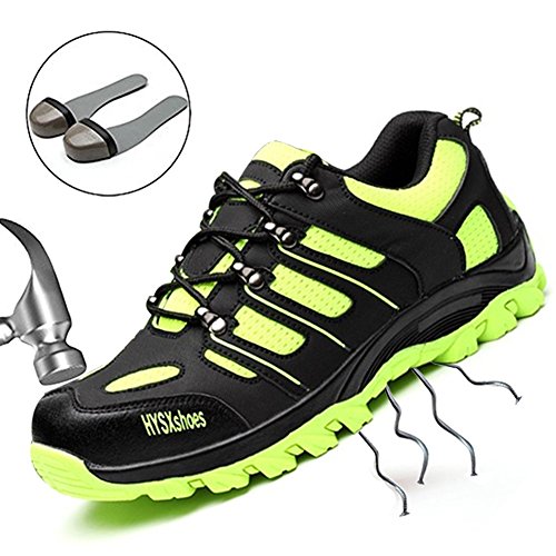 Preisvergleich Produktbild SUADEEX Damen Herren Arbeitsschuhe Stahlkappe Sicherheitsschuhe Sportlich Trekking Wanderhalbschuhe Schutzschuhe Hiking Schuhe Unisex Traillaufschuhe Gr:-37 EU Farbe:-Grün