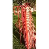 Set 4 Absperrhalter und 10 Meter Fangzaun, Absperrnetz, Maschenzaun, Bauzaun auf Rolle Kunststoff extrem Reissfest, 150 gr qm