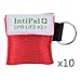 Produktbild IntiPal 1/2/5/10 Stücke Beatmungsmaske Schlüsselanhänger Beatmungshilfe Notfalltuch Taschenmaske Erste Hilfe 5 Farben (10, Red)