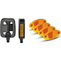 Fischer Pedale mit Anti-Rutsch und Reflektoren, passend für alle Fahrradttypen, Schwarz