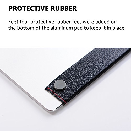 Maus Pad, megadream Durable Office Zubehör superdünn Hochgenaue, Performance Soft Touch Computer MOUSEPAD Mauspad – Design aus Elegant genarbtem Echtleder Leder mit Rutschfeste Unterseite für Geschenk Unterstützung verkabelt oder kabellos Bluetooth-Maus und präzise Kontrolle für MacBook Computer Laptops - 4