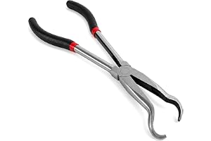 QWORK® Långa tångtång med ringspets 280 mm lång pipklämma för bil
