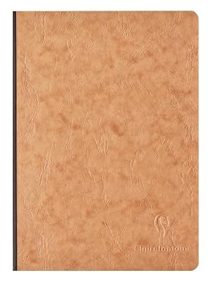 Clairefontaine 79546C - Un cahier dos toilé Age Bag 192 pages 14,8x21 cm 90g lignées, couverture Marron