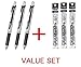 Price comparison product image Pentel Energel Deluxe RTX Retractable Liquid Gel Pen - 0.5mm - Fine Line/ Needle Tip / Black Ink - 3Pens & 3Pens Refills Value Set (With Our Shop Original Product Description)