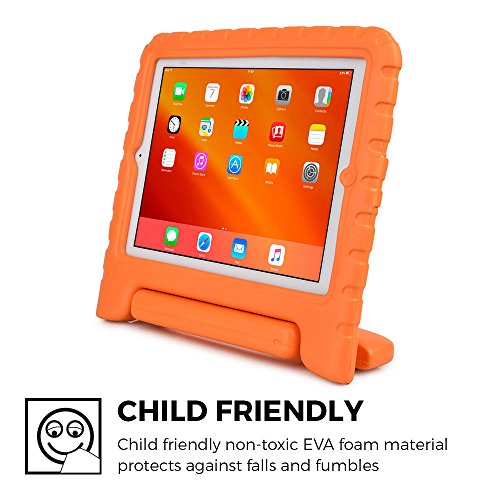 iPad 4 3 2 hülle fur kinder, COOPER DYNAMO Beanspruchbare, strapazeirfähige, robuste, gepolsterte Hartschalenhülle mit integriertem Griff, Standfunktion & durchsichtigem Displaysschutz (Orange) - 3