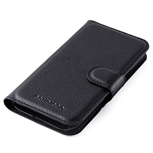 Cadorabo – Book Style Hülle für Samsung Galaxy J1 – 5 (Modell 2015) – Case Cover Schutzhülle Etui Tasche mit Standfunktion und Kartenfach in PHANTOM-SCHWARZ - 8