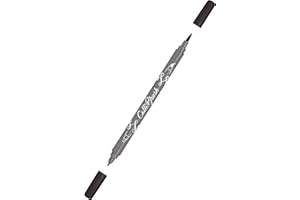 ONLINE 19052/6 Calli.Brush Pen z podwójną końcówką, końcówką pędzla i kaligrafii, pisaki w różnych kolorach, kolorowe pisaki do kaligrafii, akwareli, kolor: czarny