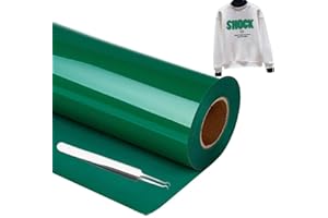NCRGB Vinile Termoadesivo per Tessut,Pellicola per Plotter in Vinile a Trasferimento Termico,Facile da Tagliare e Sarchiare,Vinile Adesivo per T-Shirt (Verde, 30.5×305 cm)