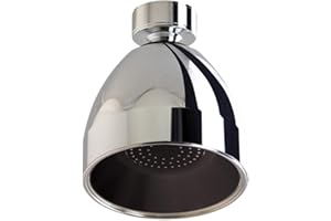 Siroflex 2765/S Feststehender Brausekopf Made in Italy | Brausekopf mit Kugelgelenk aus verchromtem Messing | Verchromter Brausekopf Schwarz | Brausekopf mit Anti-Kalk-Wirkung| Mit wassersparendem Durchflussbegrenzer