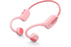 I LOVE E IFECCO IFECCO Kids Open Ear Headphones - Kids Bluetooth 5.3 Conduction Headphones with Mic,Ultra-light,IPX5 Waterproof and Safer for Children Wireless Headphones,Perfect for School Travel Gifts-Pink