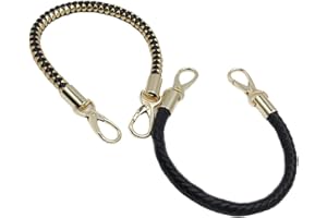 Pilikoll 2 Pcs 40cm Replacement Handbag PU Braided Handles DIY Shoulder Bag Replacement with Spring Buckle Handbag Braided Rope DIY Purse Making, Handmade Bag Replacement Strap