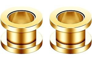 Decentraland 12 Stück 6 Farben 316L Edelstahl O Ohrmessgeräte Tunnel Ohren Schraubverschluss Körperpiercing-Schmuck