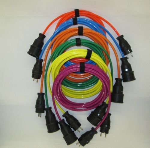 Preisvergleich Produktbild Sanos 5m Schuko Verlängerungskabel H07BQ-F 3x1,5mm² grün