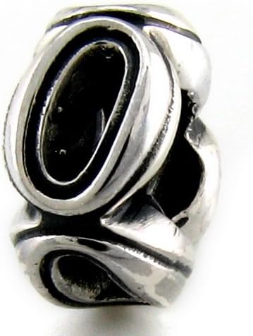 Number/Age 0 Zero 925 Solid Sterling Silver Charm Bead OHM is Compatible with european bracelets