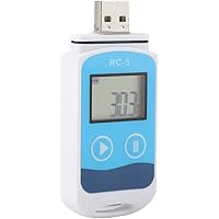FTVOGUE Tragbarer Temperatur-Datenlogger Mini Temp Recorder Anzeige LCD Display 32000 Punkte U Disk Design mit internem…