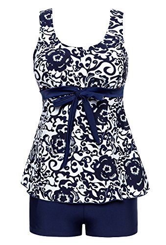 Summer Mae Mujer Traje De Baño del Bowknot Impresión Falda Balneario