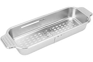 Generic 304 Rostfritt Stål över Diskbänken Durkslag Snygg och Mångsidig Avloppskorg för Köksorganisation 1 X Enhet (Små)