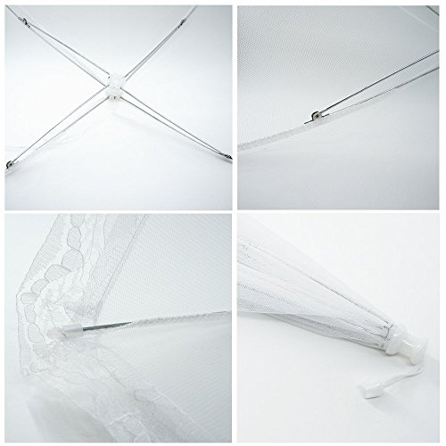 Xcellent Global Pop-Up Netzschutz Taschenschirm Lebensmittel Abdeckung Zelt für Draußen & Zuhause, Weiß HG136 - 3
