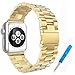 Produktbild Woodln für Apple iWatch Series 1 Series 2 Edelstahl Uhrenarmband Strap Replacement Wrist Band Armband für Apple Watch 42 mm/38 mm (42MM, Gold)