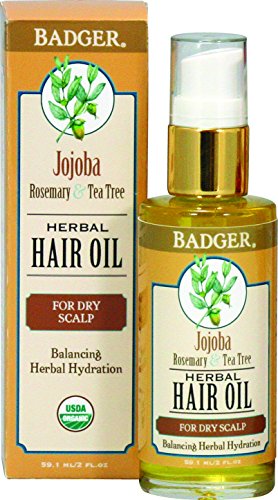Badger Balm 59.1 ml Jojoba Hair Oil for Itchy Scalp