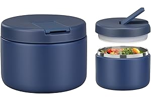 Itslife Thermobehälter für Essen 350ml Edelstahl Warmhaltebebehälter, Kinder auslaufsicherer Lunchbehälter mit Schnallenabdeckung, Weithals, Isolierung, geeignet für kaltes&heißes Essen Blau