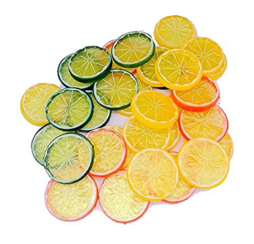 Da.Wa 5 Stück Künstliche Zitronenscheiben Deko Gefälschte Früchte - 8