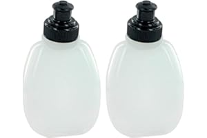 Wantalis Gourdes Pack de 2 Bouteille Plastique Garantie sans BPA Compatible avec Toutes Les Ceintures de Running 200 ML, Blanc, Dimensions 7,5 x 13 x 3,5 cm