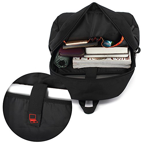 Zumit Rucksack Uni Damen Herren Schulrucksack Schultasche M  dchen Jungen Reisen Outdoor Daypacks Studenten Laptop Backpack 15 6 Zoll Schwarz