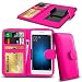 Produktbild N4U ONLINE - Verschiedene Farben Clip Serie PU- Leder Brieftasche Buch Hülle für Xolo Bienenkorb 8X-1000 - Rosa